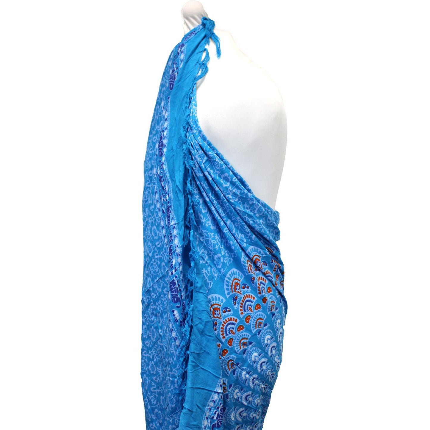Teal Orange Mandala Sarong