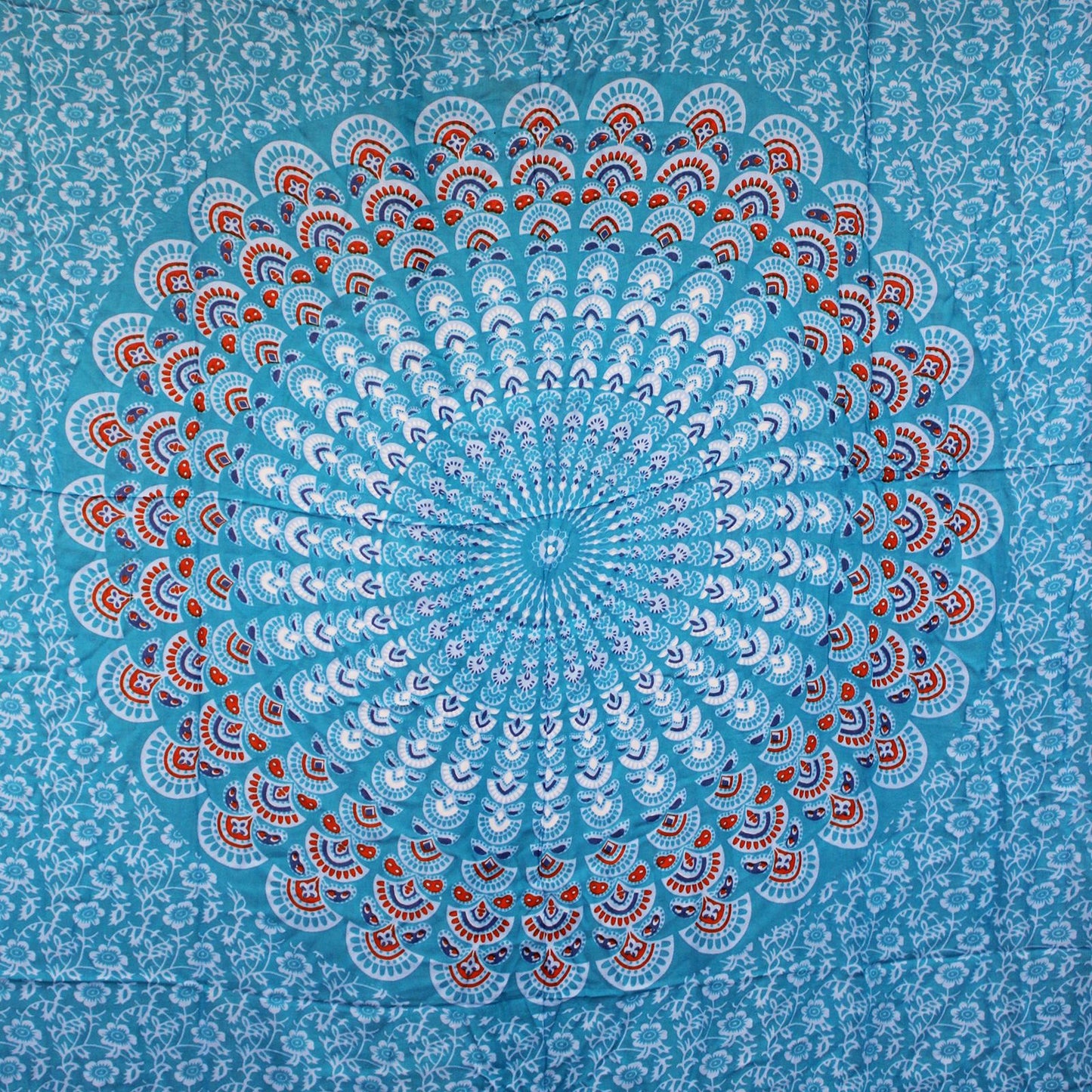 Teal Orange Mandala Sarong