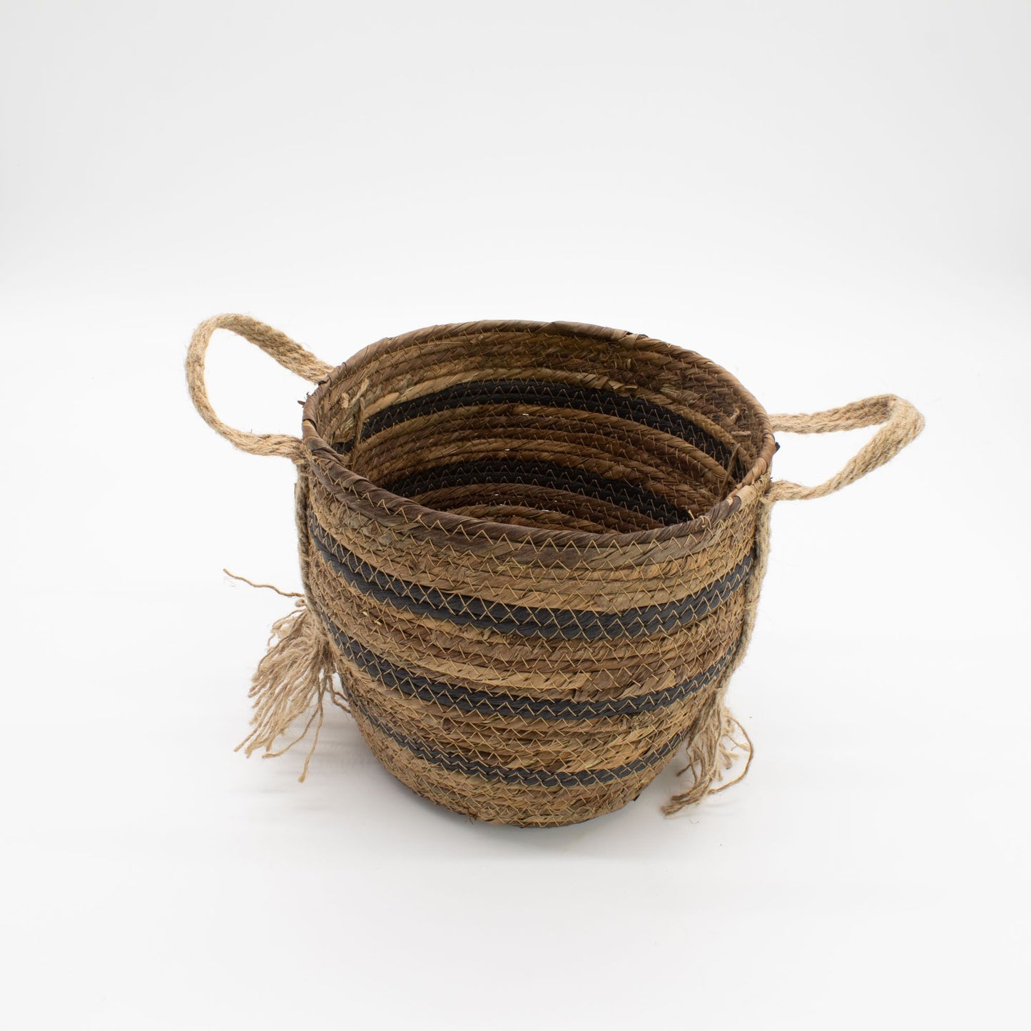 Banana Leaf & Seagrass Large Baskets - Natural Browns- Set of 3