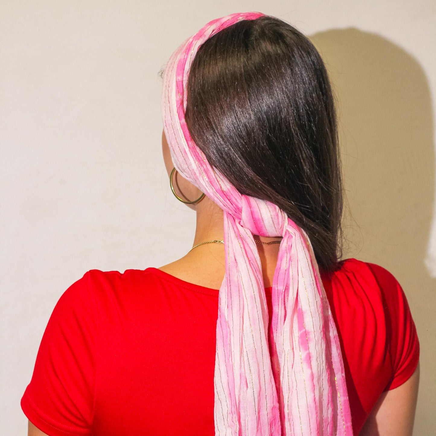 Nomad Sari On the Med Collection - Party Shine Scarf – Perfect Pink (180×50cm)