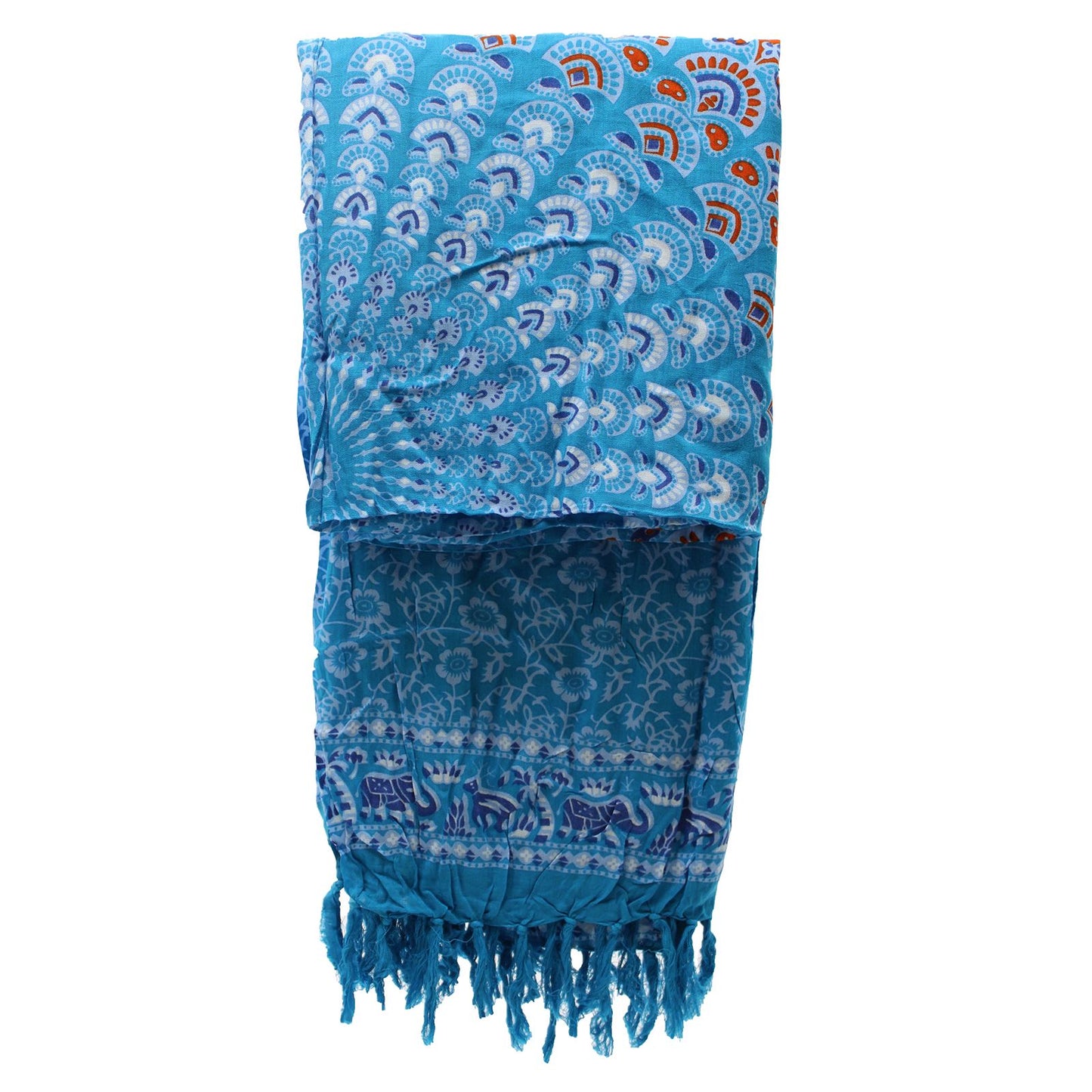 Teal Orange Mandala Sarong