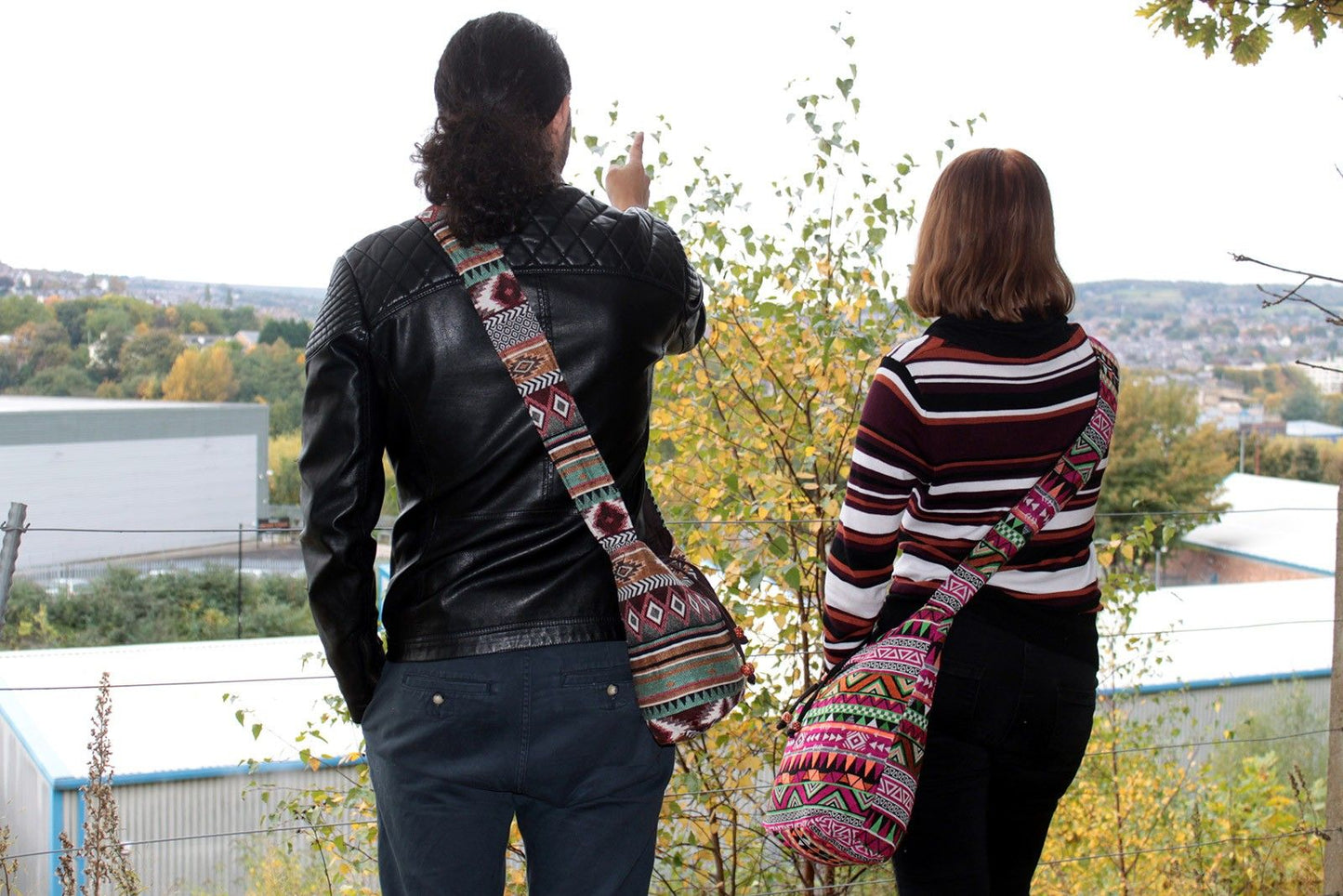 Jacquard Nepal-Style Student Bag - Pink