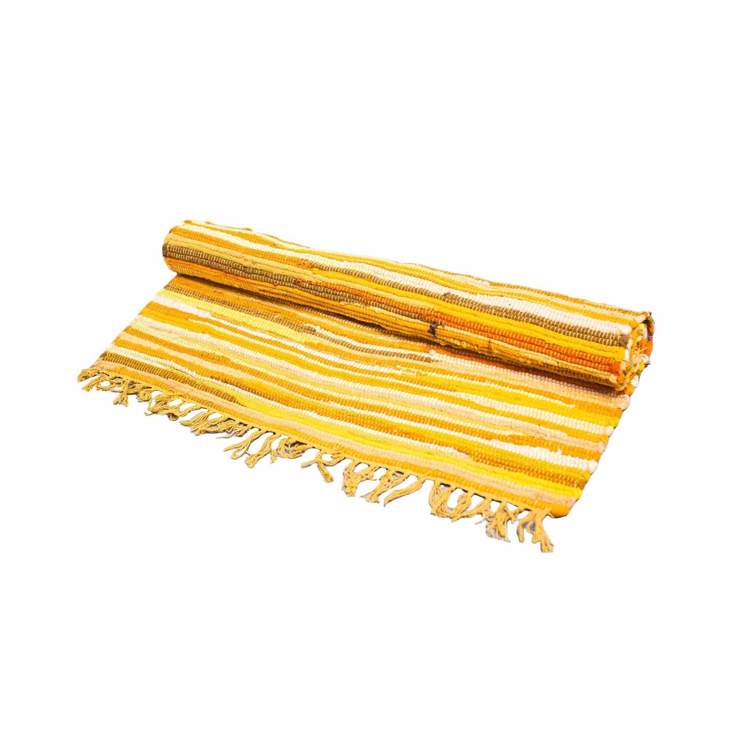 Small Rag Rug - 50x90cm - Premium Quality - Sunrise Oranges