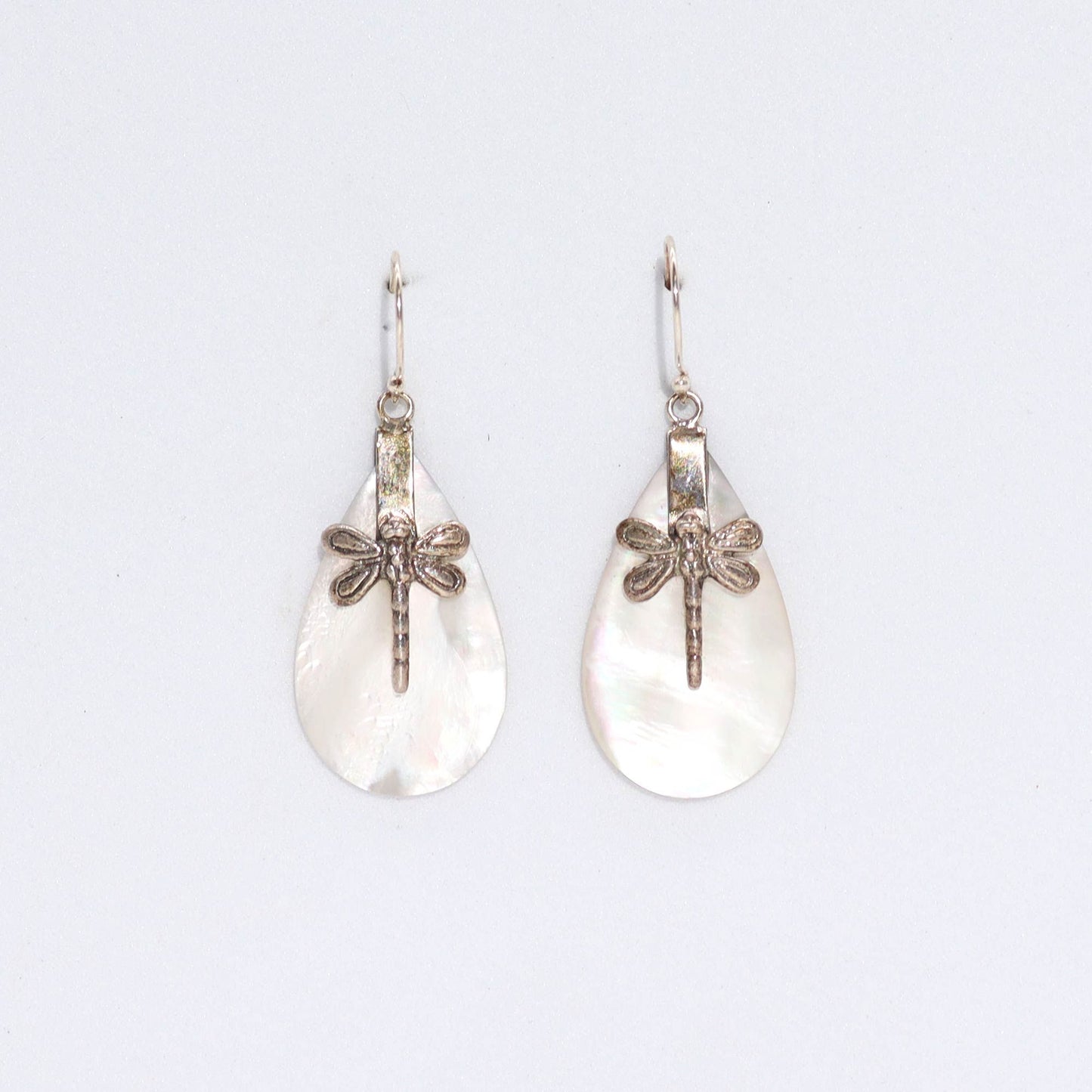 Shell & Silver Earrings - Dragonflies - Mother of Pearl