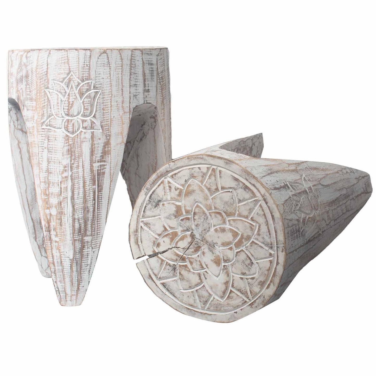 Interlocking Table/Stool - Set of 2 - Large Whitewash
