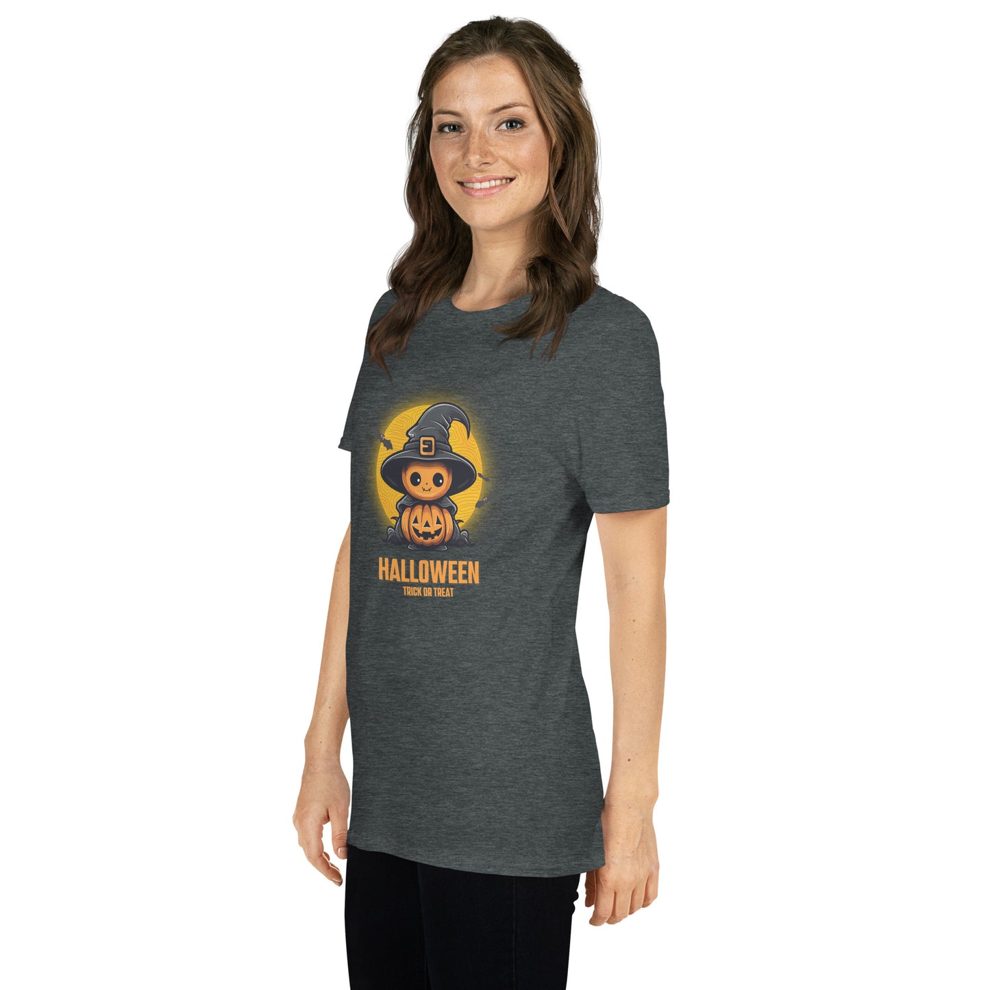 Women's Short Sleeve Cotton T-Shirt - Halloween Witch