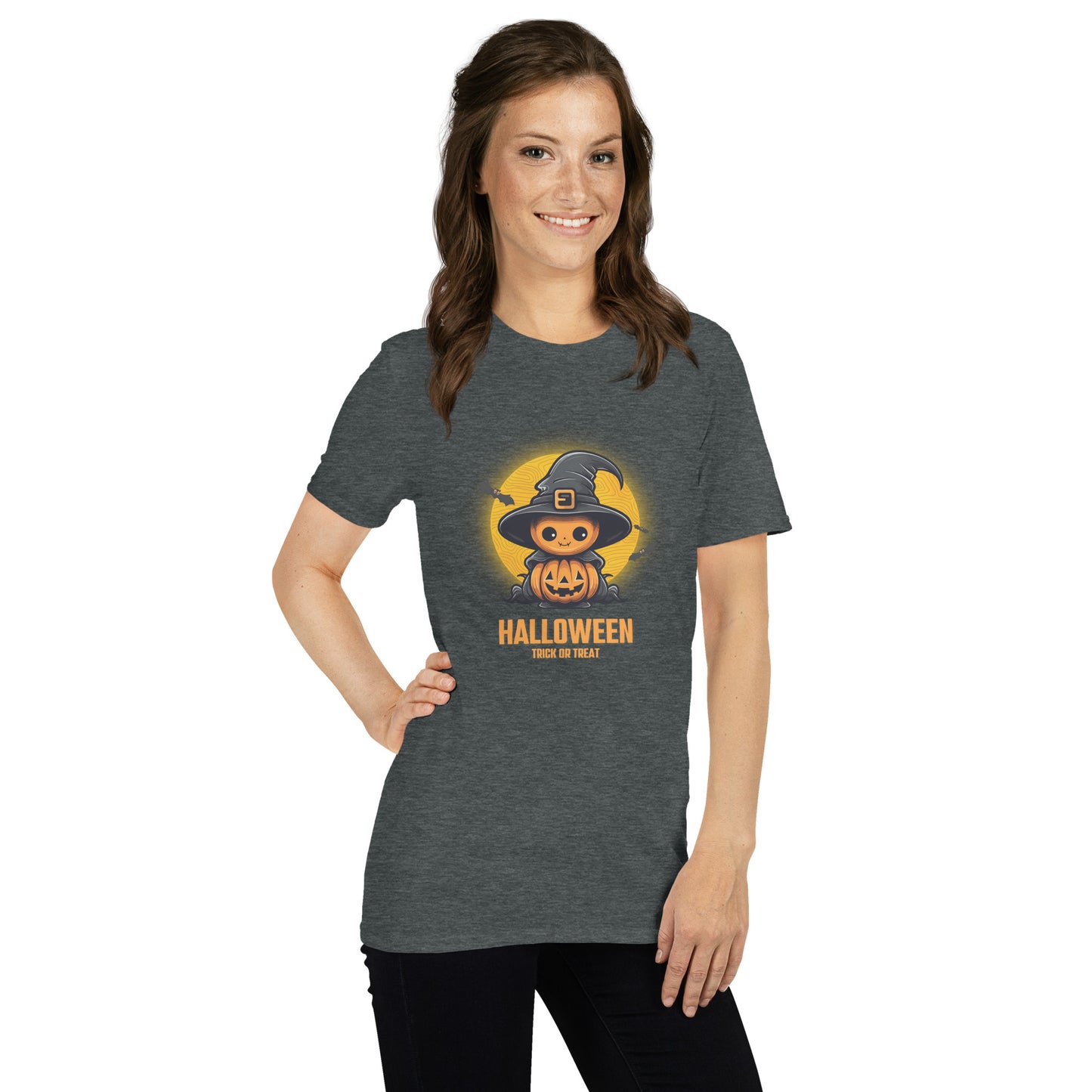 Women's Short Sleeve Cotton T-Shirt - Halloween Witch