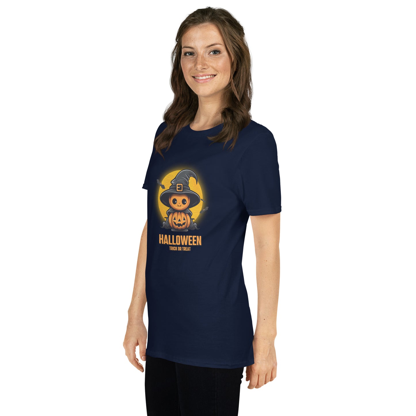 Women's Short Sleeve Cotton T-Shirt - Halloween Witch