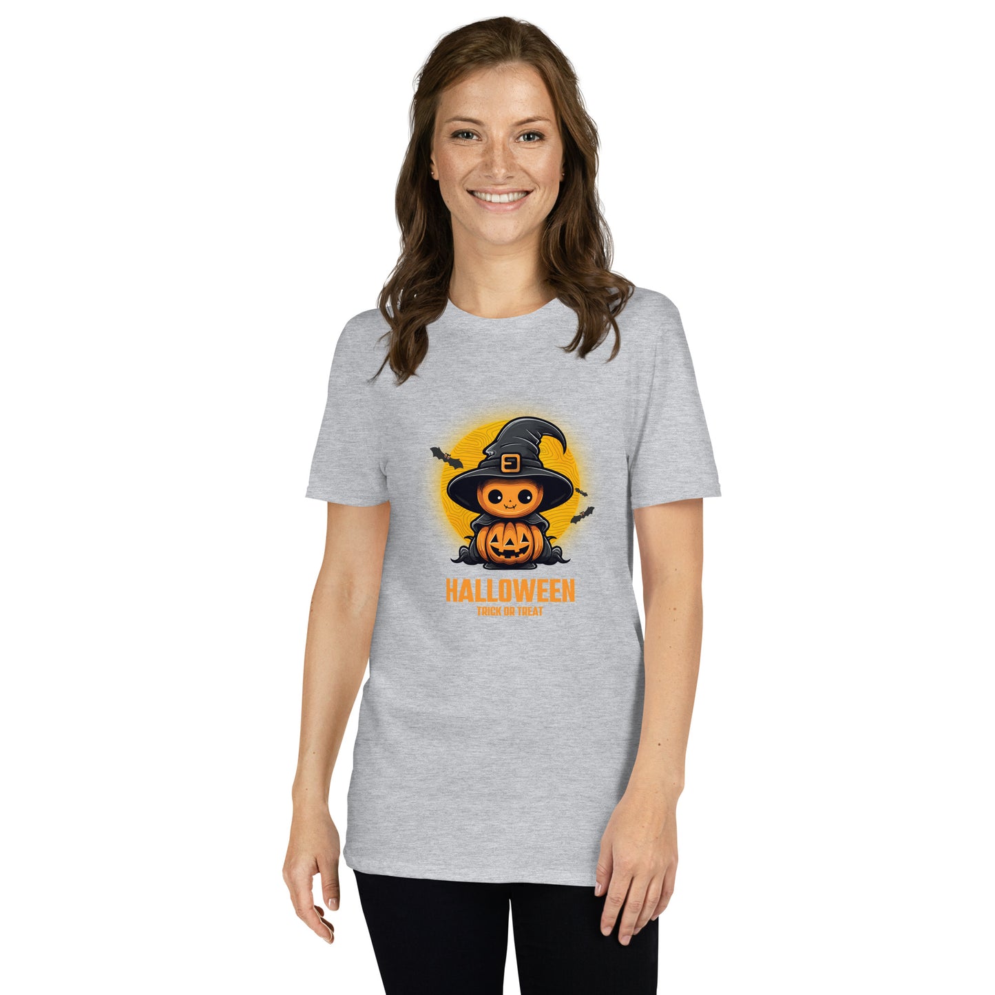 Women's Short Sleeve Cotton T-Shirt - Halloween Witch