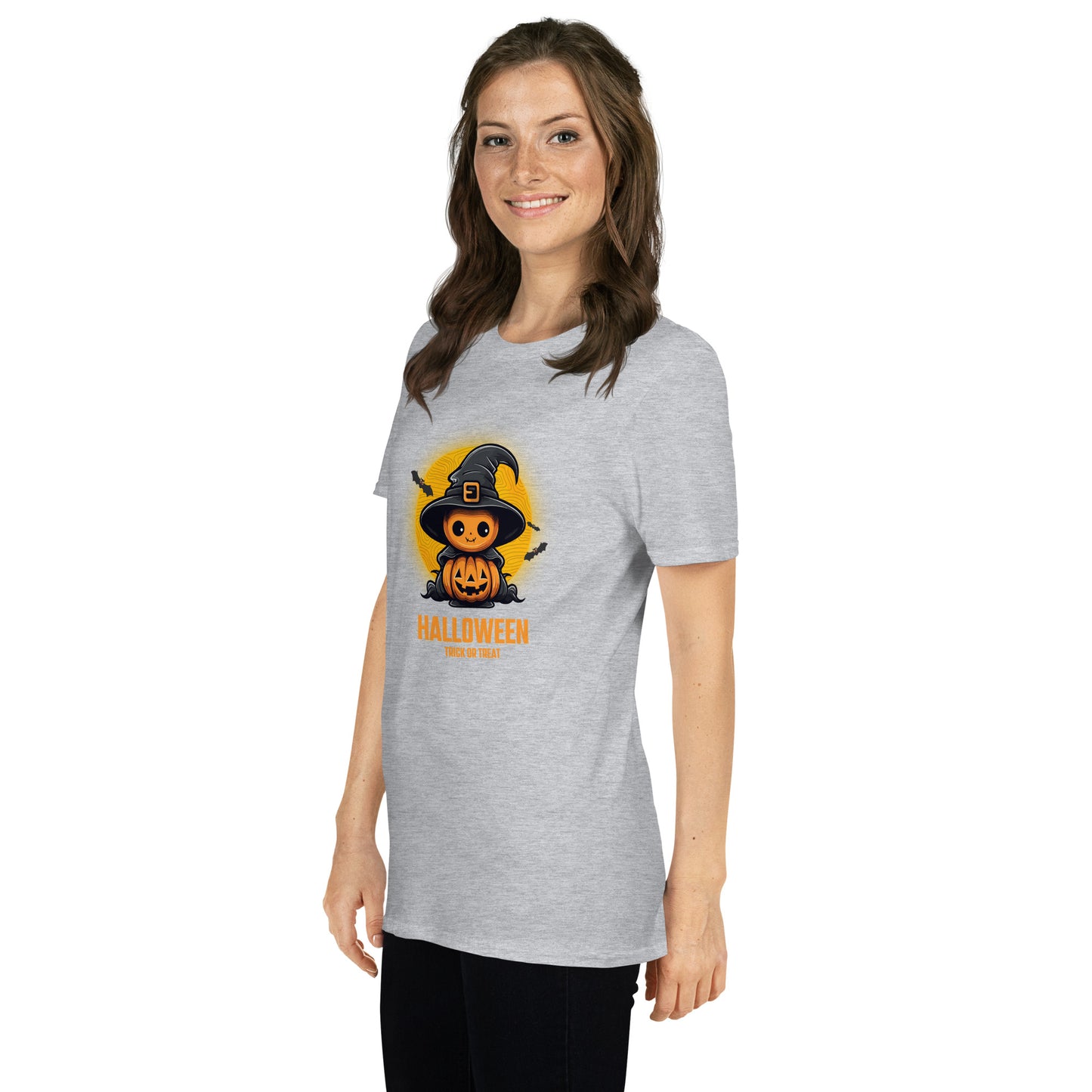Women's Short Sleeve Cotton T-Shirt - Halloween Witch