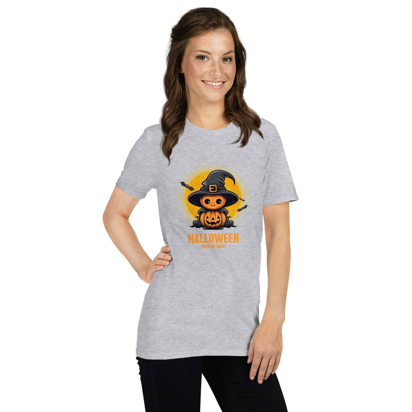 Women's Short Sleeve Cotton T-Shirt - Halloween Witch