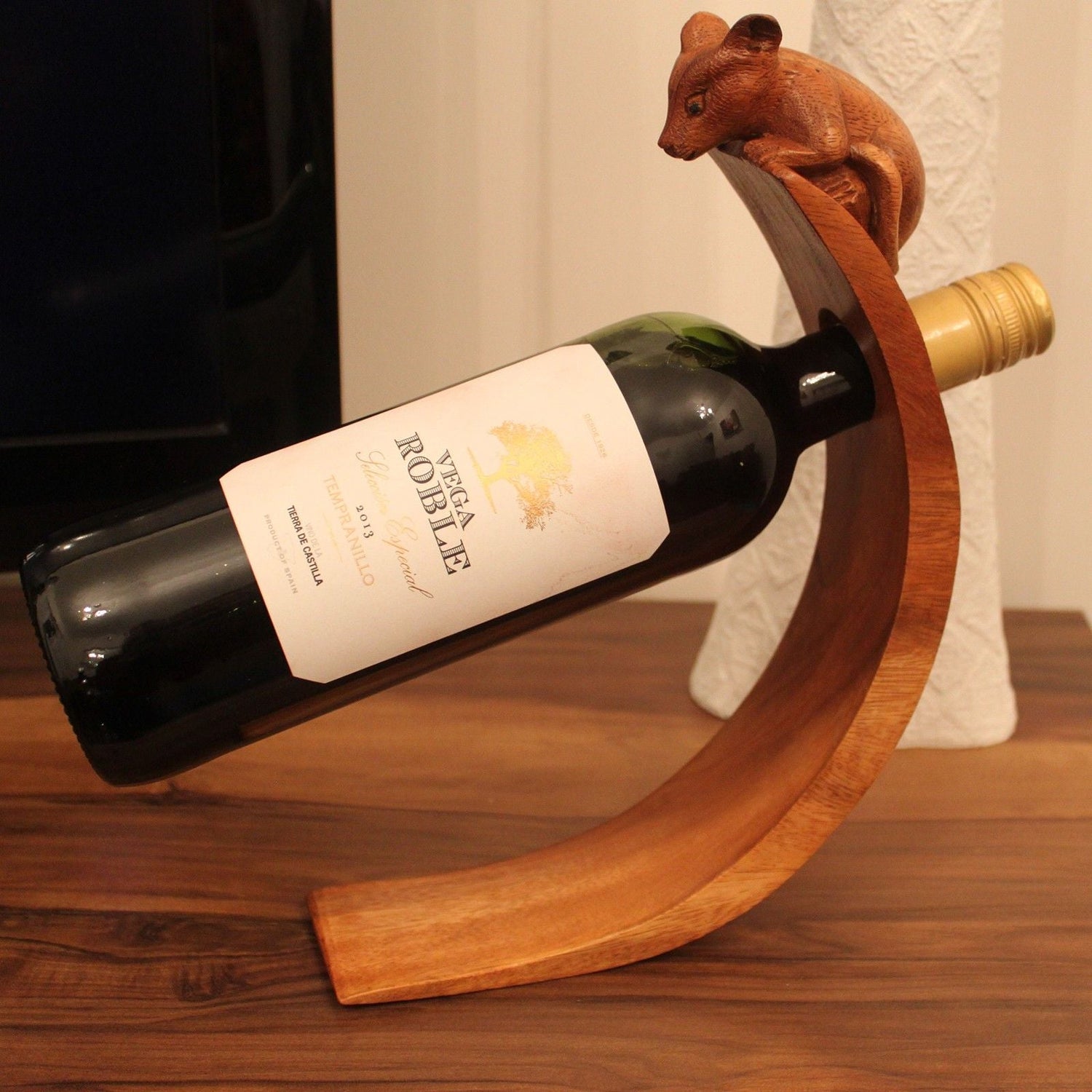 Suar Wood Balance Wine Holders