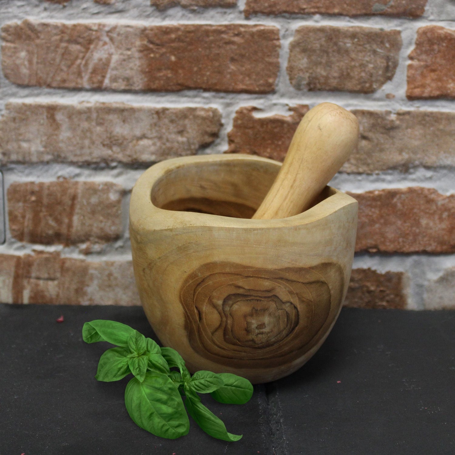 Ergo Teak Pestle & Mortar