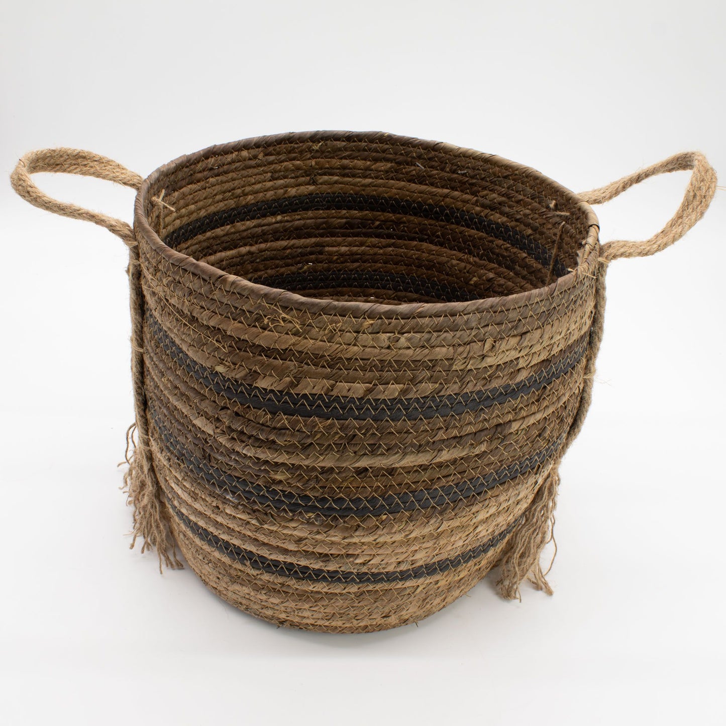 Banana Leaf & Seagrass Large Baskets - Natural Browns- Set of 3