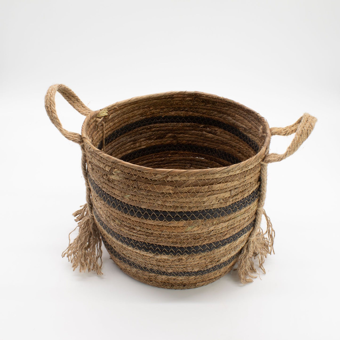 Banana Leaf & Seagrass Large Baskets - Natural Browns- Set of 3