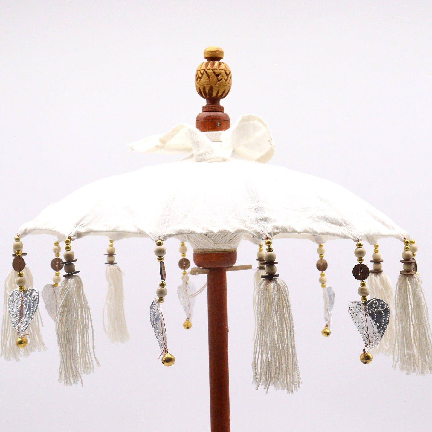 Handmade Bali Home Décor Parasol 40cm – Natural Canvas Decorative Table Parasol