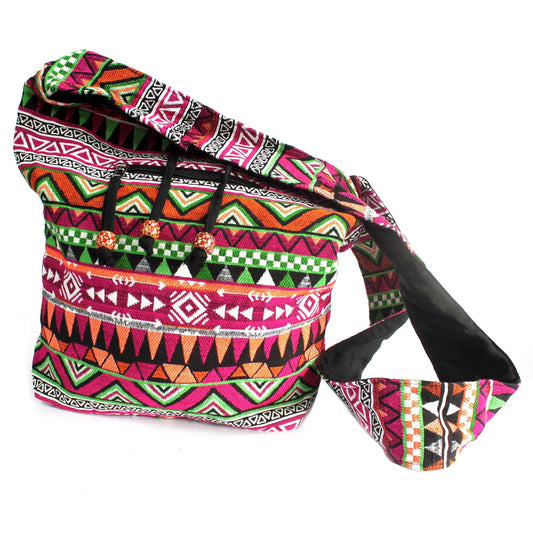 Jacquard Nepal-Style Student Bag - Pink