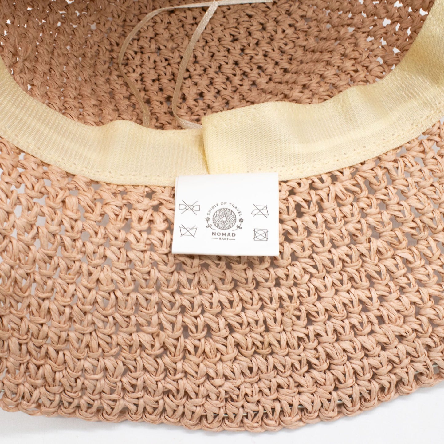 Nomad Sari Floppy Straw Sun Hat - Rose Blush
