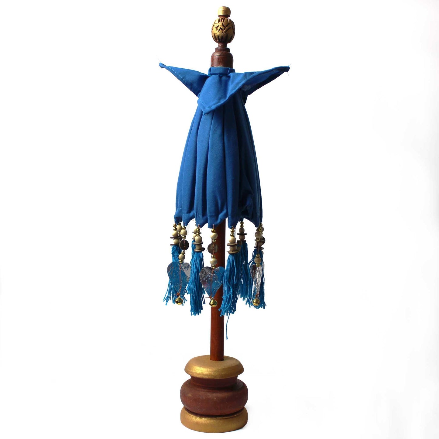 Handmade Bali Home Décor Parasol 40cm – Turquoise Cotton Decorative Table Parasol