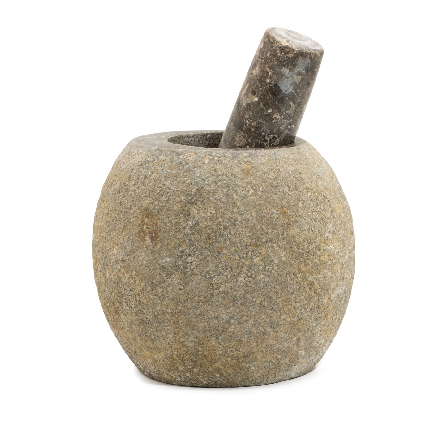 Natural Riverstone Decorative Pestle & Mortar- Large (approx 15x12cm)