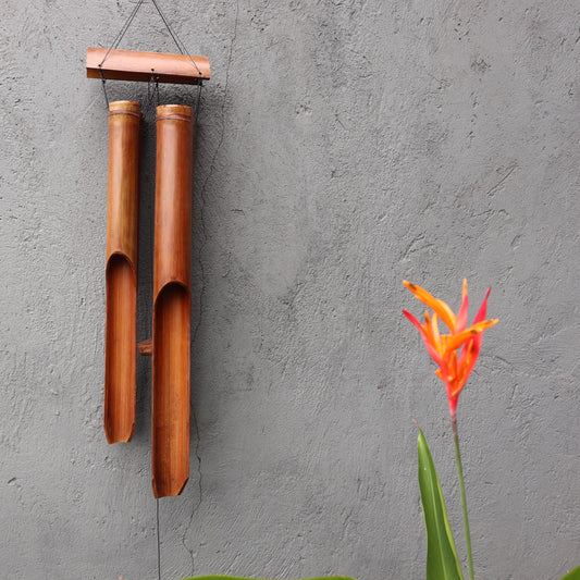 Handmade Bamboo Wind Chime 4 Big Tubes – Natural Garden Décor 105cm