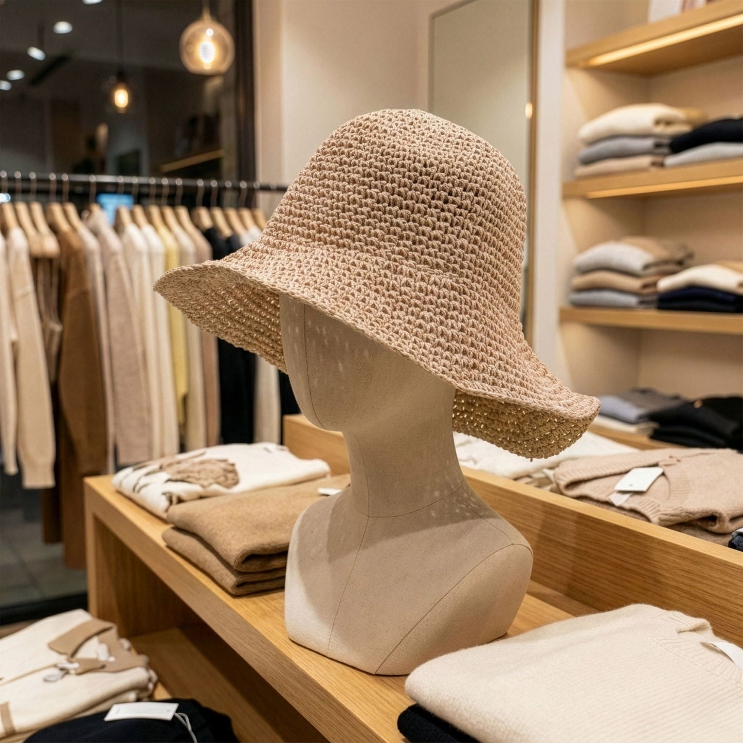 Nomad Sari Floppy Straw Sun Hat - Rose Blush