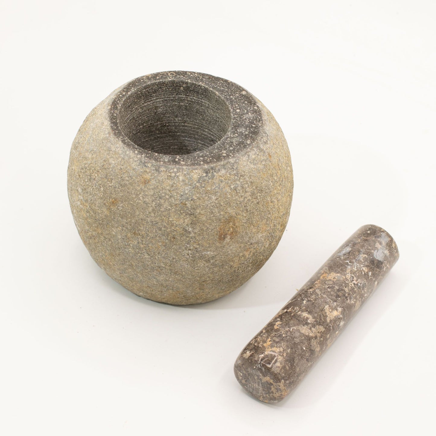 Natural Riverstone Decorative Pestle & Mortar- Large (approx 15x12cm)