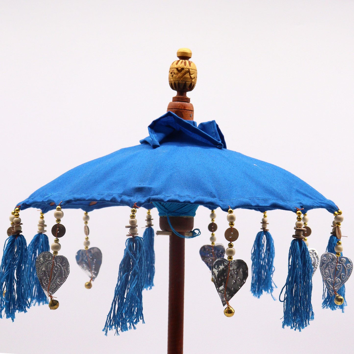 Handmade Bali Home Décor Parasol 40cm – Turquoise Cotton Decorative Table Parasol