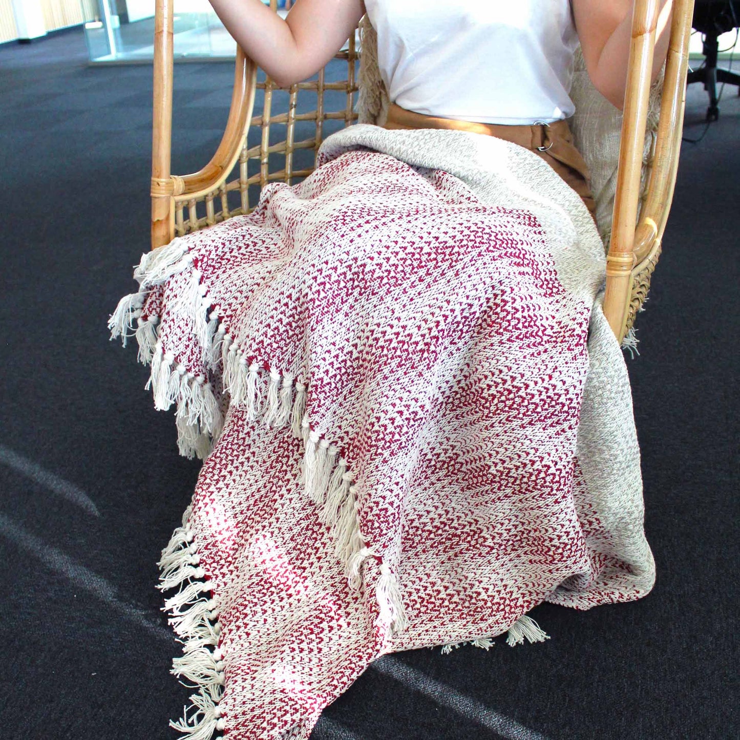 Boho Comfort Throws - Ruby Two Tone