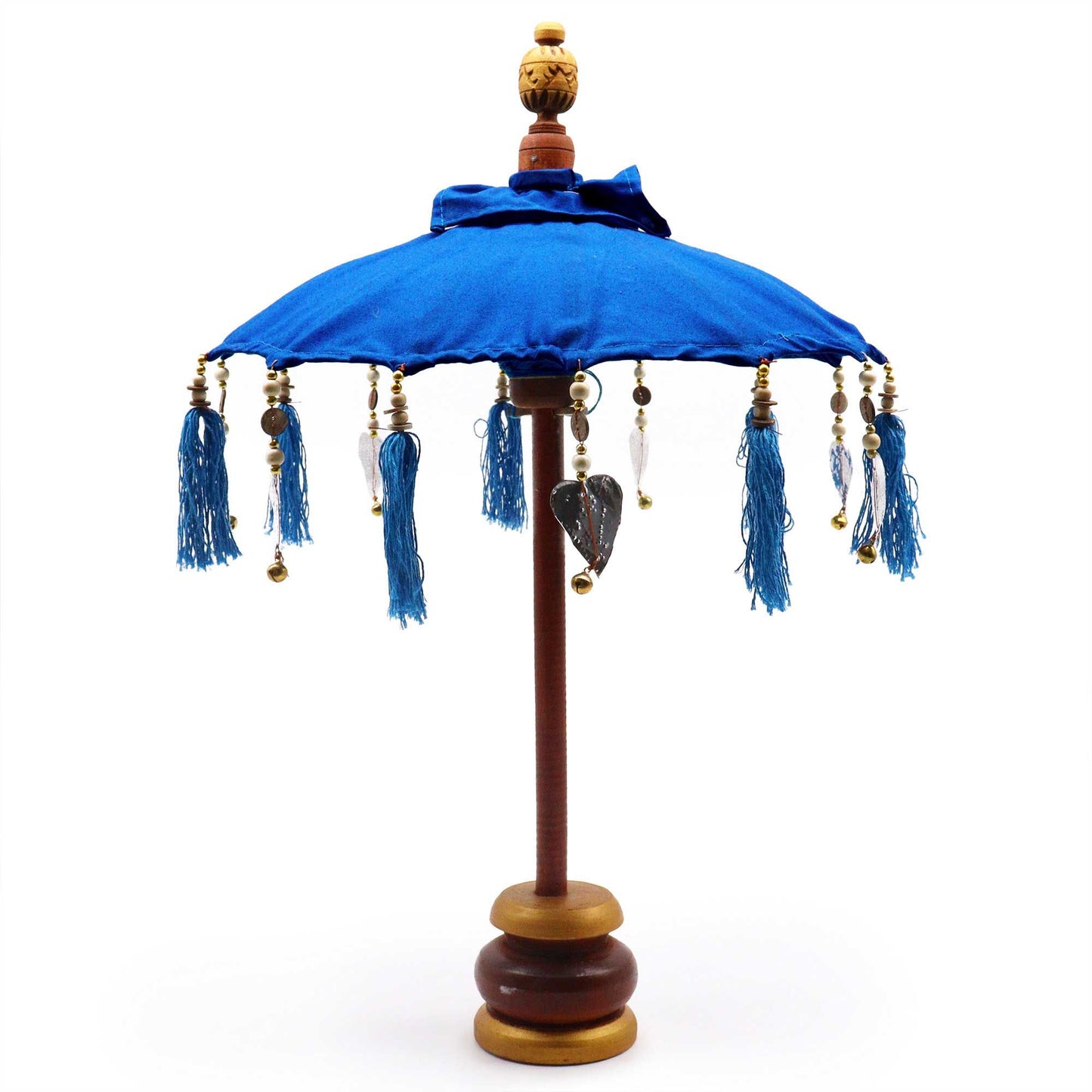 Handmade Bali Home Décor Parasol 40cm – Blue Cotton Decorative Table Parasol