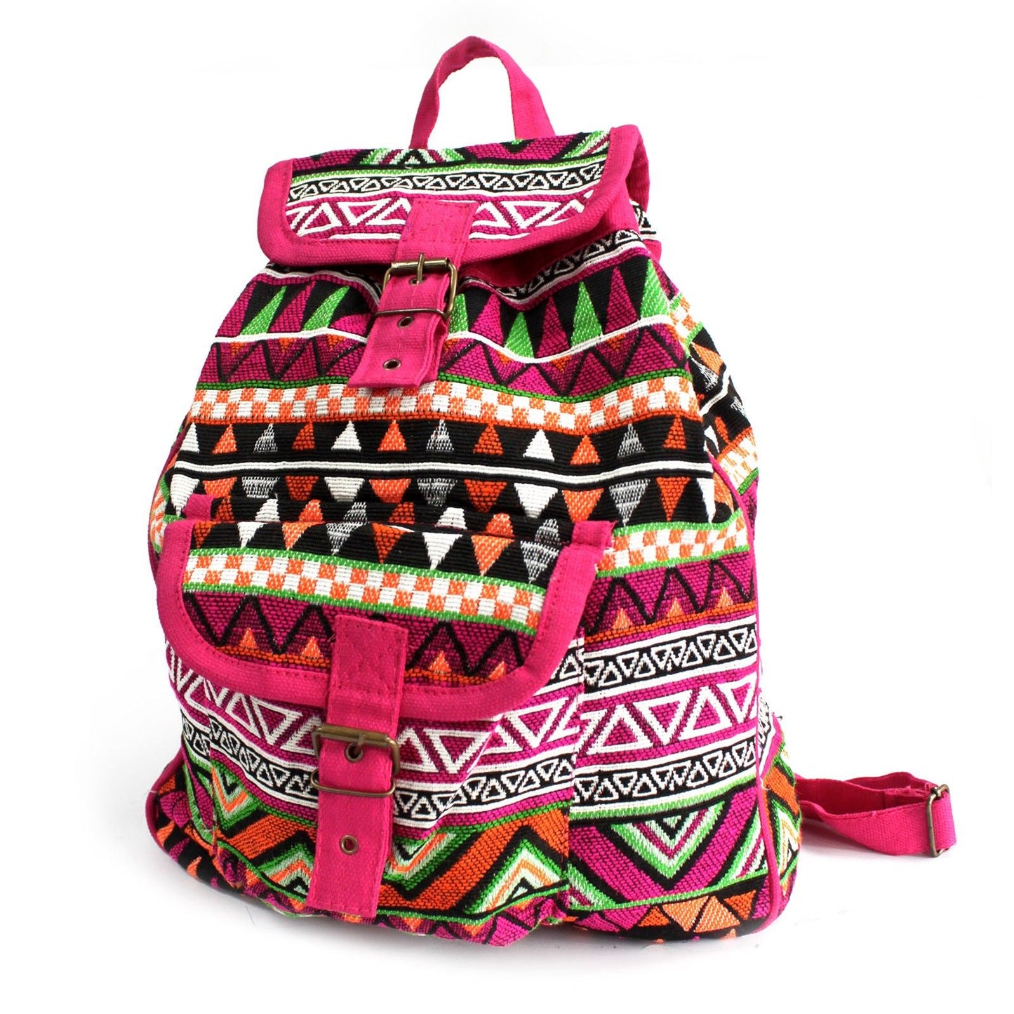 Jacquard Nepal-Style Backpack - Pink