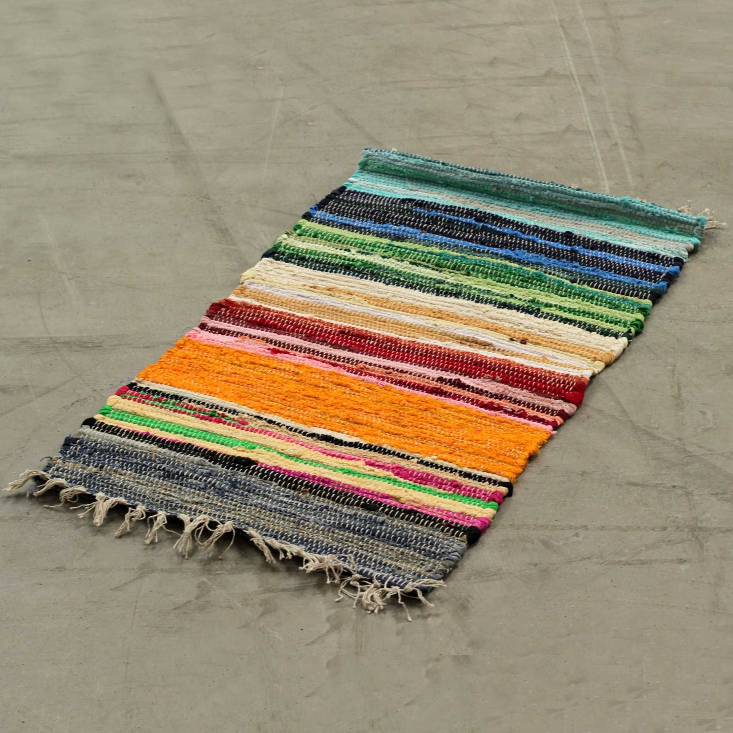 Small Rag Rug - 50x90cm - Premium Quality -  Rainbow Colours