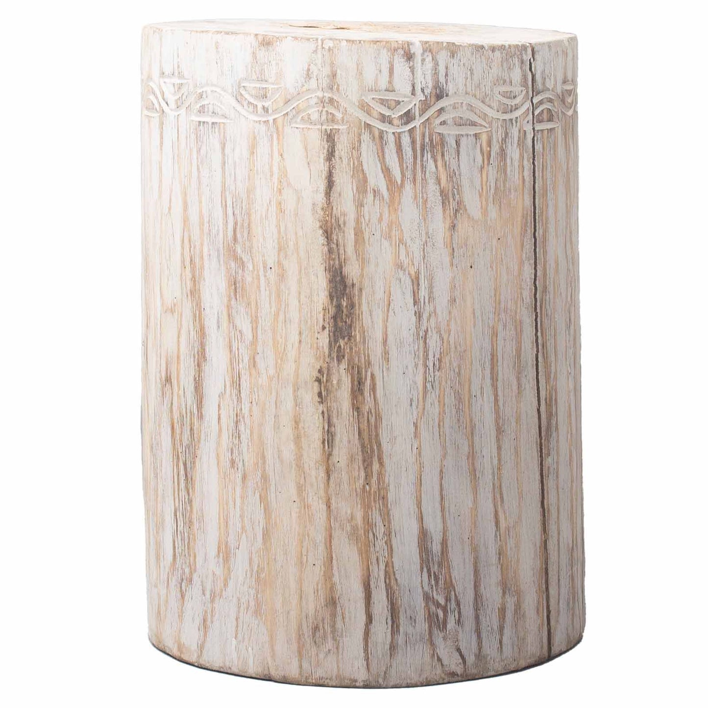 Tribal Plant Stand - Albasia - Whitewash