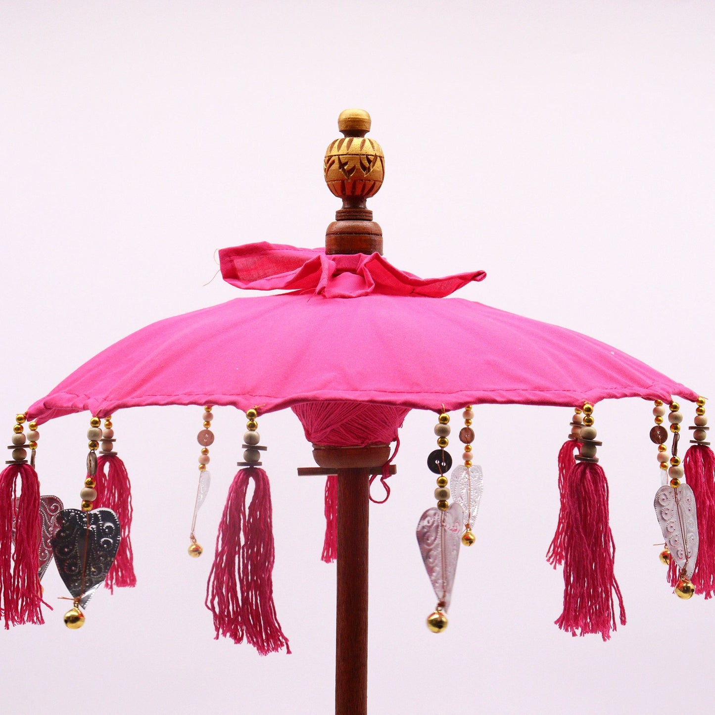 Handmade Bali Home Décor Parasol 40cm – Pink Cotton Decorative Table Parasol