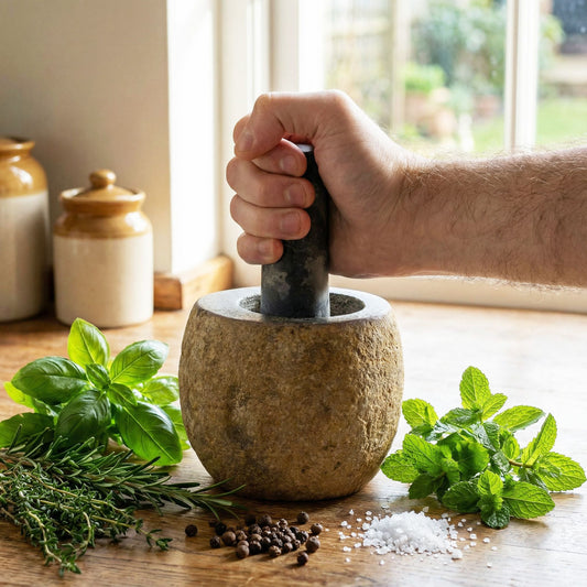Natural Riverstone Decorative Pestle & Mortar - Small (approx 9x7cm)