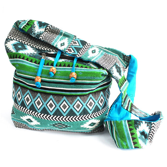Jacquard Nepal-Style Student Bag - Teal