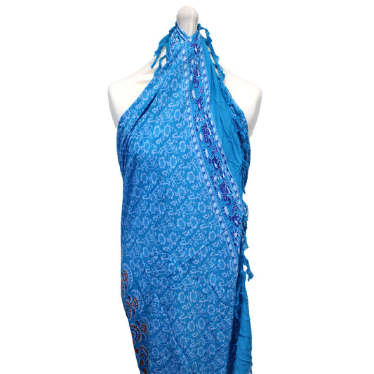 Teal Orange Mandala Sarong