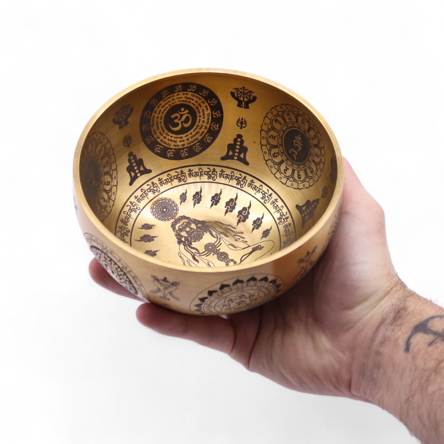 Pure Brass Etched Yogi - Set of 4 - Approx 3.85kg