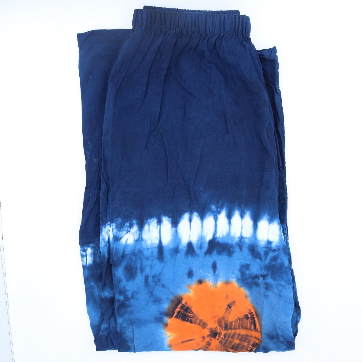 Japanese Style Lounge Pants - Teal & Orange - Large