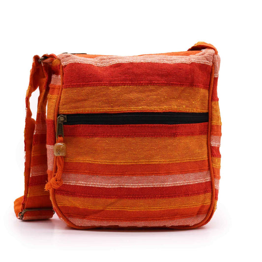 Large Nepal Sling Bag  (Adjustable Strap) -  Sunrise Orange