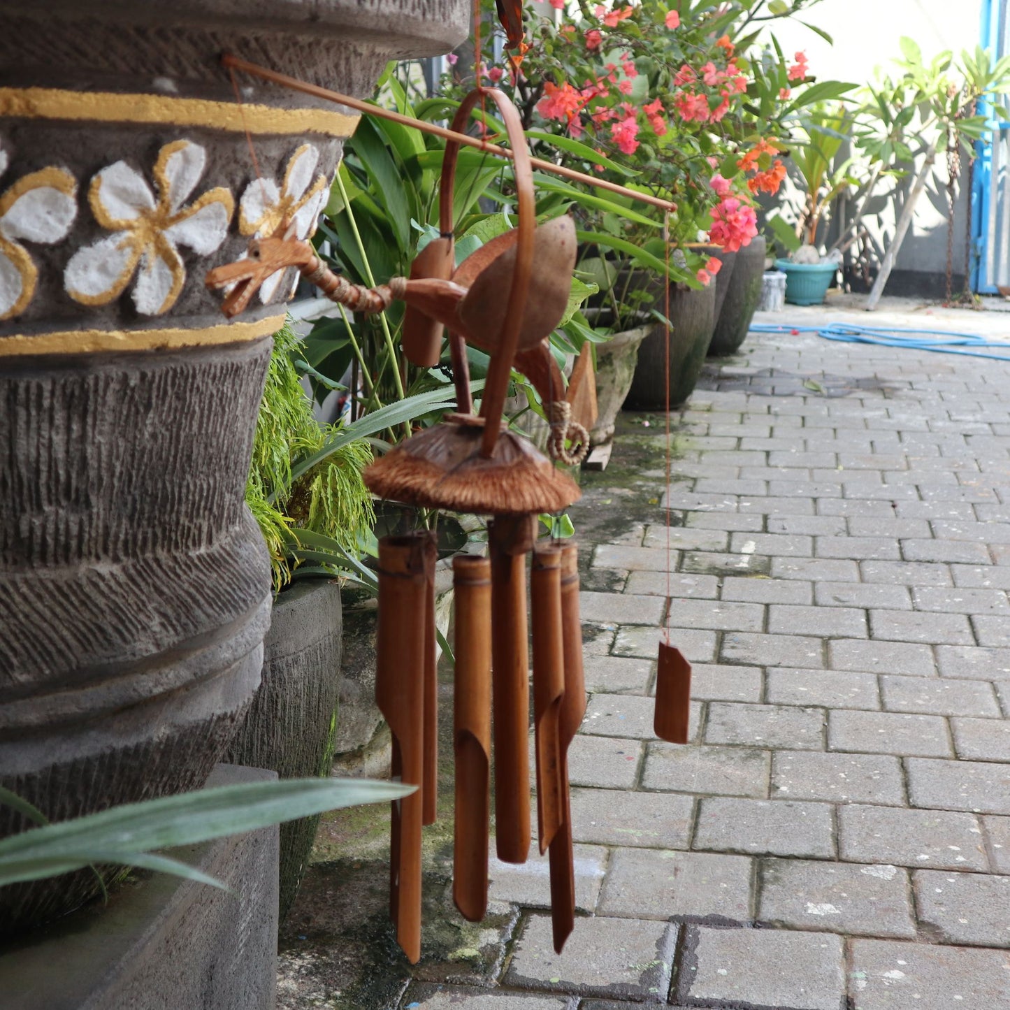 Handmade Bamboo Wind Chime Coconut Dragon – 115cm Garden Décor