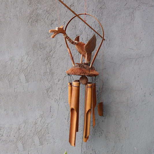 Handmade Bamboo Wind Chime Coconut Dragon – 115cm Garden Décor