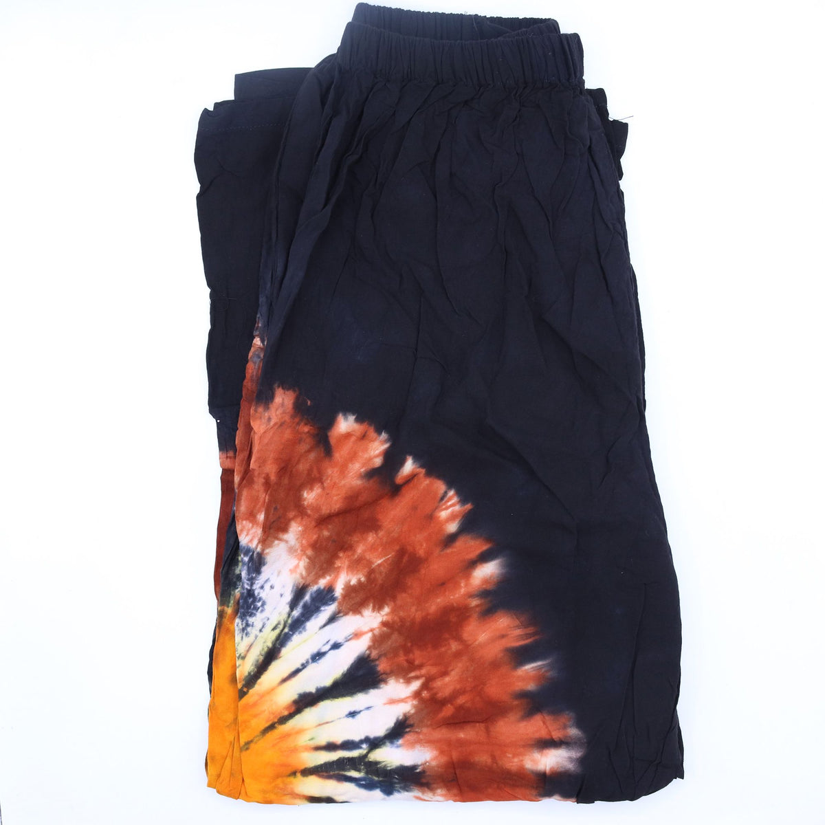Japanese Style Lounge Pants - Black, Chocolate & Orange - Large