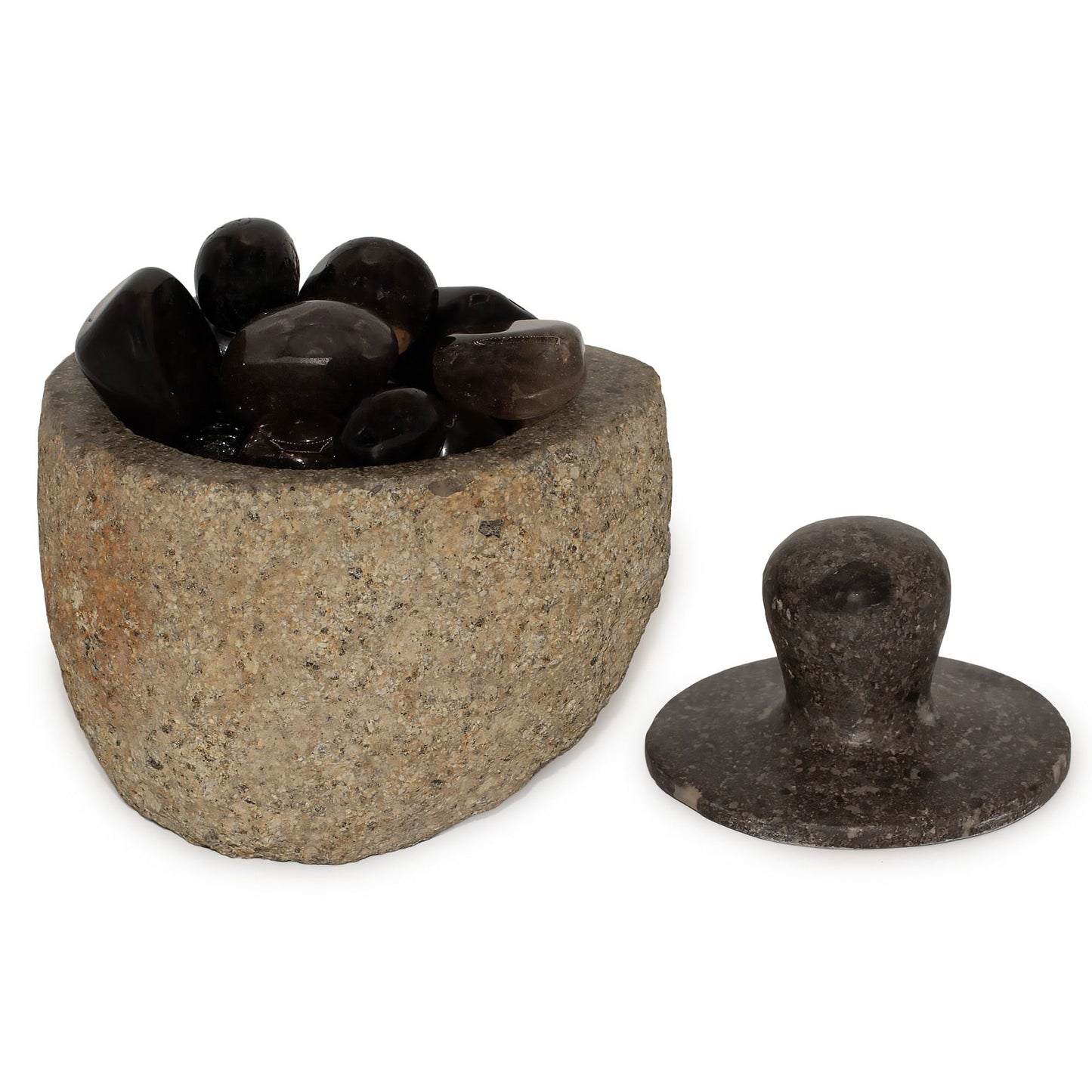 Natural Riverstone Grounding Pot - Medium (approx 12x8cm)