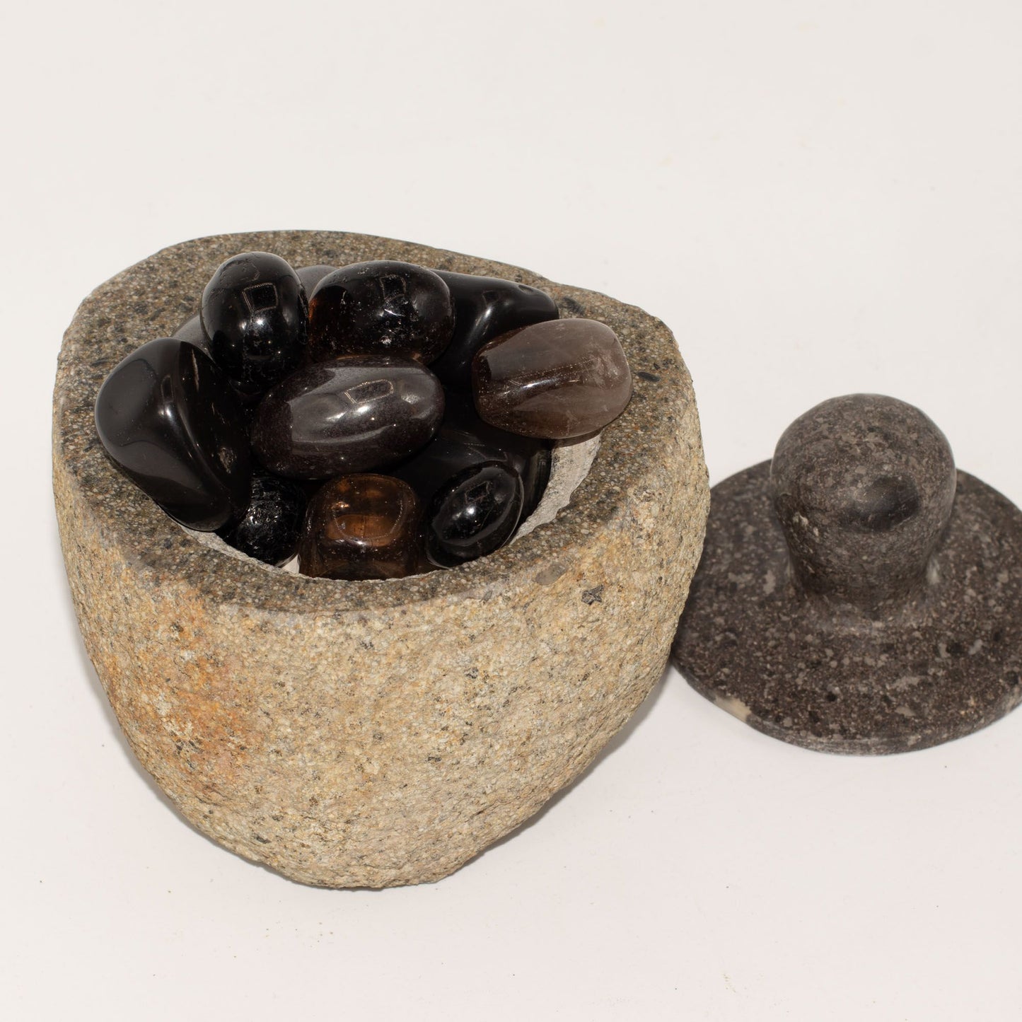 Natural Riverstone Grounding Pot - Medium (approx 12x8cm)