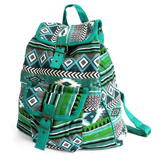 Jacquard Nepal-Style Backpack - Teal