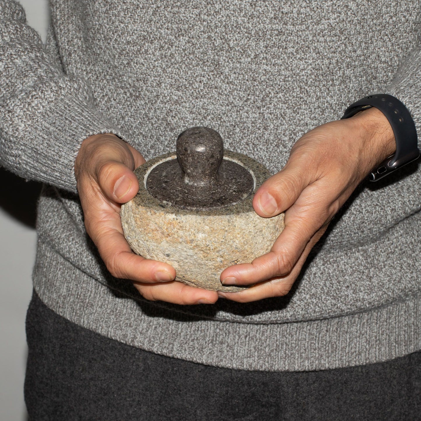 Natural Riverstone Grounding Pot - Medium (approx 12x8cm)