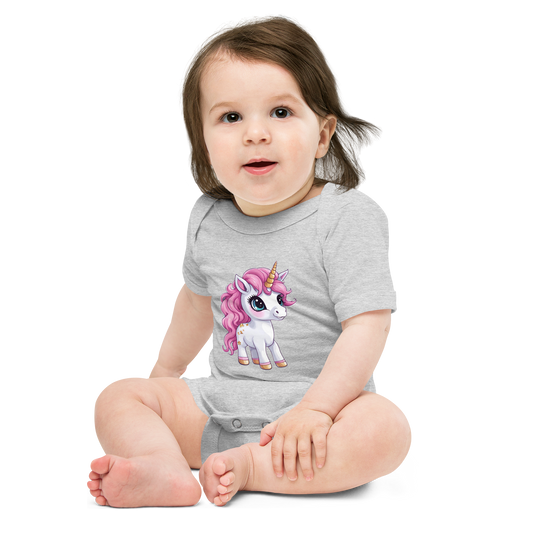 Baby Short Sleeve 100% Cotton One Piece - Cute Unicorn