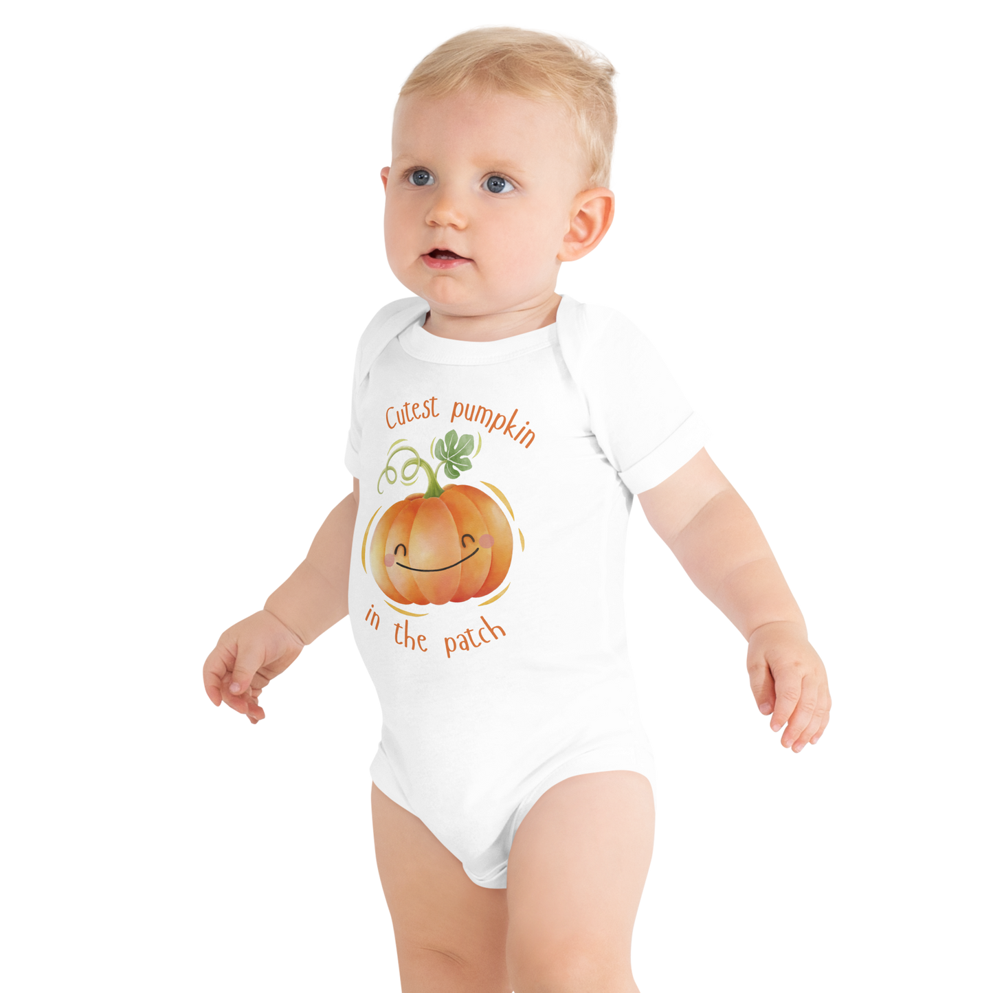 Baby short sleeve 100% Cotton One Piece - Halloween Cutest Pumpkin