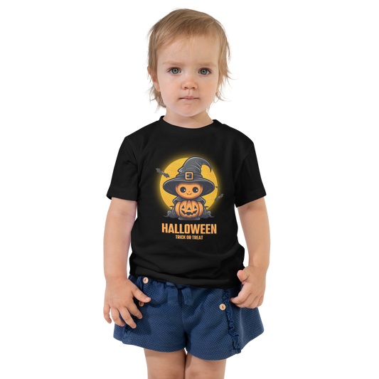 Toddler Short Sleeve 100% Cotton T-Shirt - Halloween Witch